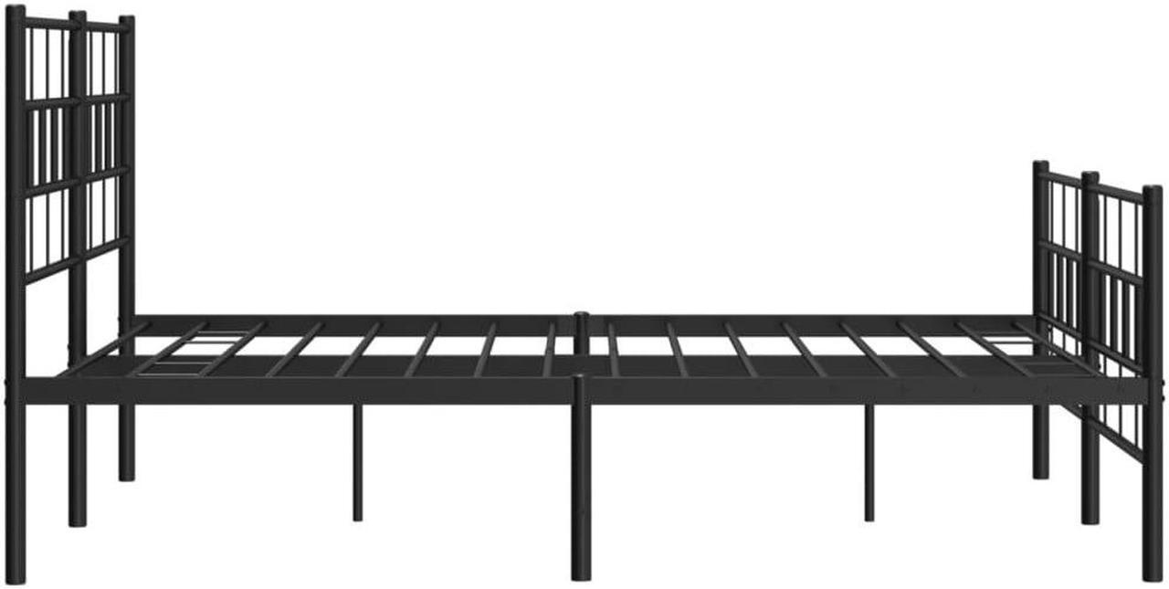 Alt view image 6 of 7 - vidaXL 12-Inch Black Metal Queen Bed Frame with Headboard & Footboard, Heavy-Duty Slats Support with Under-Bed Storage for Modern Bedroom, No Box Spring Needed & Easy Assembly, No Mattress