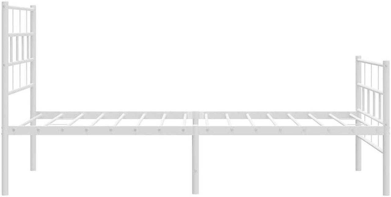 Alt view image 7 of 7 - vidaXL 12-Inch White Metal Twin Bed Frame with Headboard & Footboard, Heavy-Duty Slats Support with Under-Bed Storage for Modern Bedroom, No Box Spring Needed & Easy Assembly, No Mattress