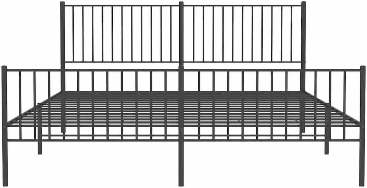 Alt view image 6 of 7 - vidaXL Black Metal California King Bed Frame with Headboard & Footboard, Heavy-Duty Construction, Under-Bed Storage, for Modern Bedroom, No Box Spring Needed & Easy Assembly, No Mattress