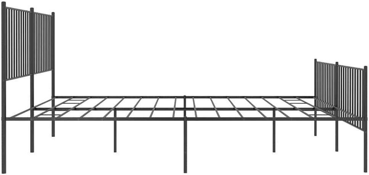 Alt view image 7 of 7 - vidaXL Black Metal California King Bed Frame with Headboard & Footboard, Heavy-Duty Construction, Under-Bed Storage, for Modern Bedroom, No Box Spring Needed & Easy Assembly, No Mattress