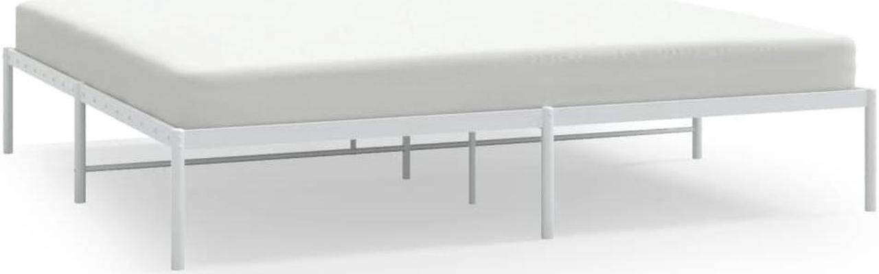 Alt view image 2 of 7 - vidaXL 12-Inch White Metal 
California King Bed Frame, Heavy-Duty Construction with Under-Bed Storage for Modern Bedroom, No Box Spring Needed & Easy Assembly, No Mattress
