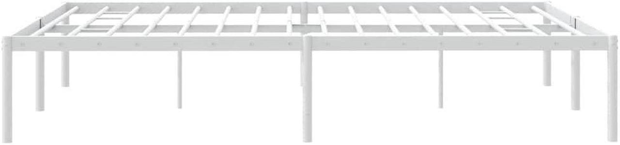 Alt view image 7 of 7 - vidaXL 12-Inch White Metal Queen Bed Frame, Heavy-Duty Construction with Under-Bed Storage for Modern Bedroom, No Box Spring Needed & Easy Assembly, No Mattress
