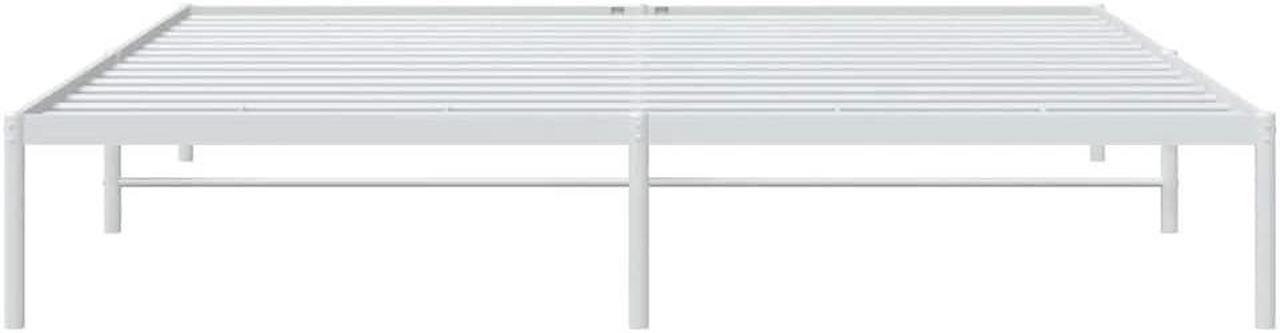 Alt view image 6 of 7 - vidaXL 12-Inch White Metal 
California King Bed Frame, Heavy-Duty Construction with Under-Bed Storage for Modern Bedroom, No Box Spring Needed & Easy Assembly, No Mattress
