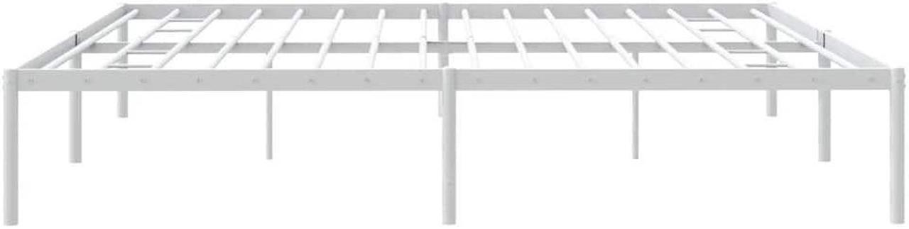 Alt view image 7 of 7 - vidaXL 12-Inch White Metal 
California King Bed Frame, Heavy-Duty Construction with Under-Bed Storage for Modern Bedroom, No Box Spring Needed & Easy Assembly, No Mattress