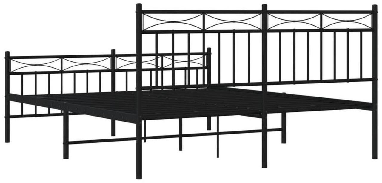Alt view image 7 of 7 - vidaXL 11'' Metal Queen Bed Frames with Headboard and Footboard, Platform Bed Frame with Strong Metal Slats Support, Under Bed Storage, Noise Free, Black, without Mattress