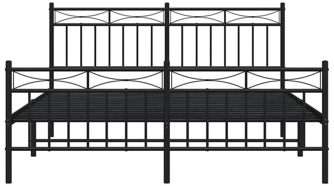 Alt view image 6 of 7 - vidaXL 11'' Metal Queen Bed Frames with Headboard and Footboard, Platform Bed Frame with Strong Metal Slats Support, Under Bed Storage, Noise Free, Black, without Mattress