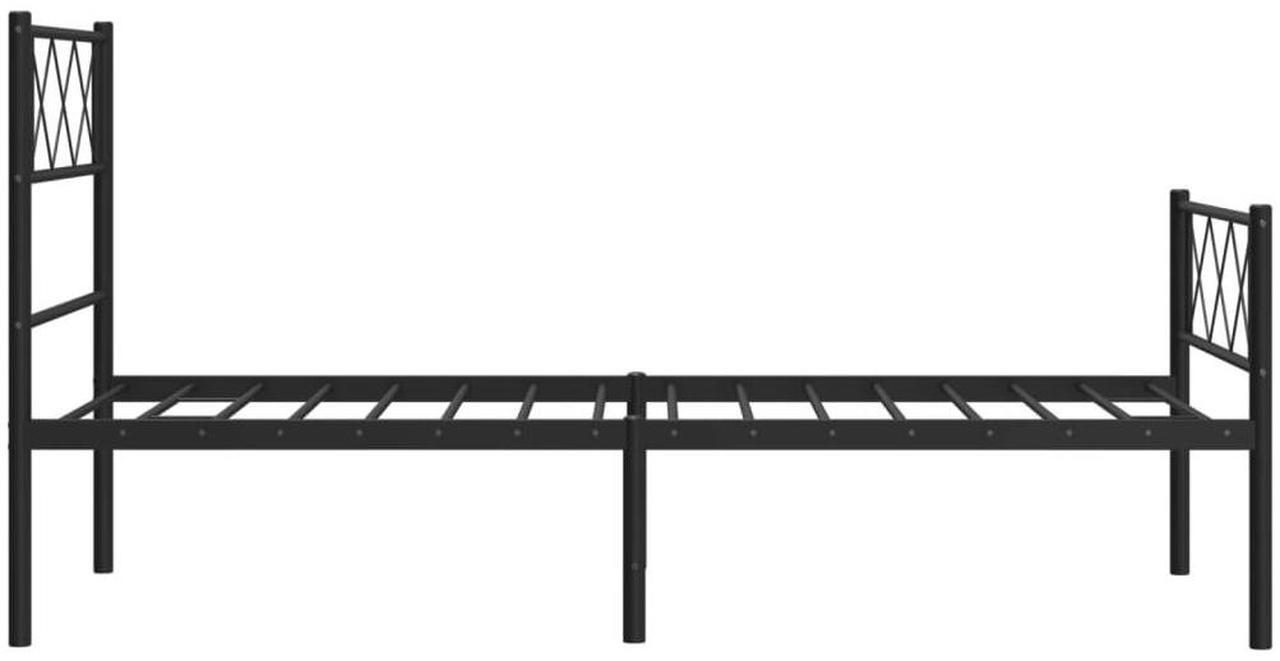 Alt view image 6 of 7 - vidaXL 12'' Metal Twin XL Bed Frames with Headboard and Footboard, Platform Bed Frame with Strong Metal Slats Support, Under Bed Storage, Noise Free, Black, without Mattress