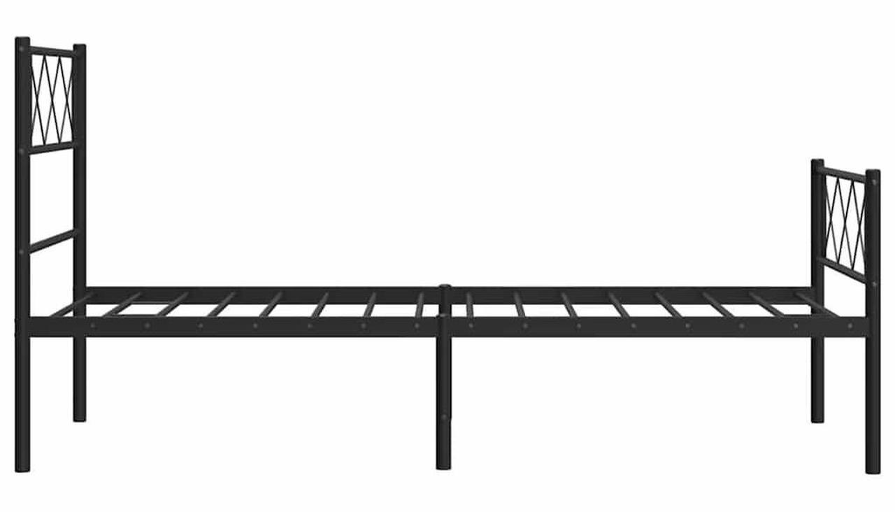 Alt view image 7 of 7 - vidaXL 12'' Metal Twin XL Bed Frames with Headboard and Footboard, Platform Bed Frame with Strong Metal Slats Support, Under Bed Storage, Noise Free, Black, without Mattress