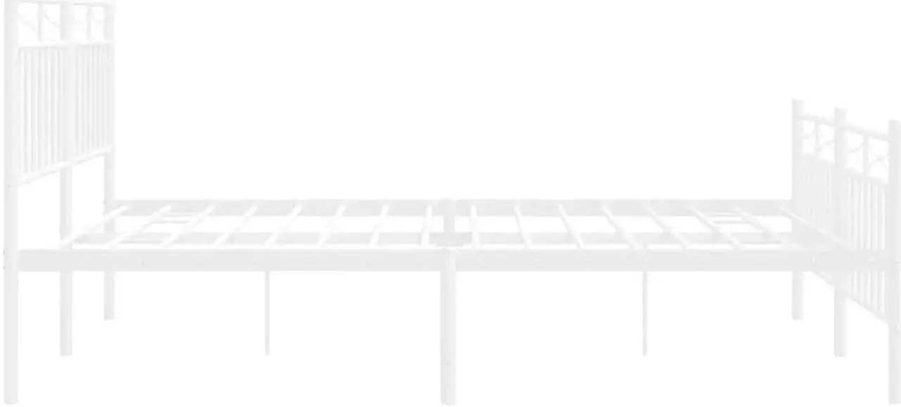 Alt view image 7 of 7 - vidaXL 11'' Metal Queen Bed Frames with Headboard and Footboard, Platform Bed Frame with Strong Metal Slats Support, Under Bed Storage, Noise Free, White, without Mattress