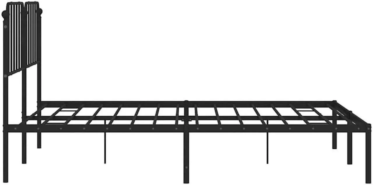 Alt view image 7 of 7 - vidaXL California King Metal Bed Frame with Headboard and Stable Slats, Under Bed Storage Space, Sturdy Steel Construction and Easy Assembly, Minimalist Style, Black, 12'' High, without Mattress