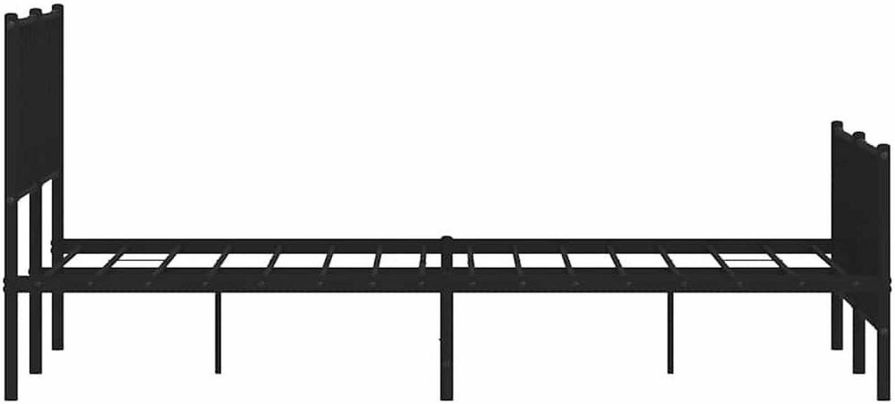 Alt view image 6 of 7 - vidaXL 12'' Metal Queen Bed Frames with Headboard and Footboard, Platform Bed Frame with Strong Metal Slats Support, Under Bed Storage, Noise Free, Black, without Mattress
