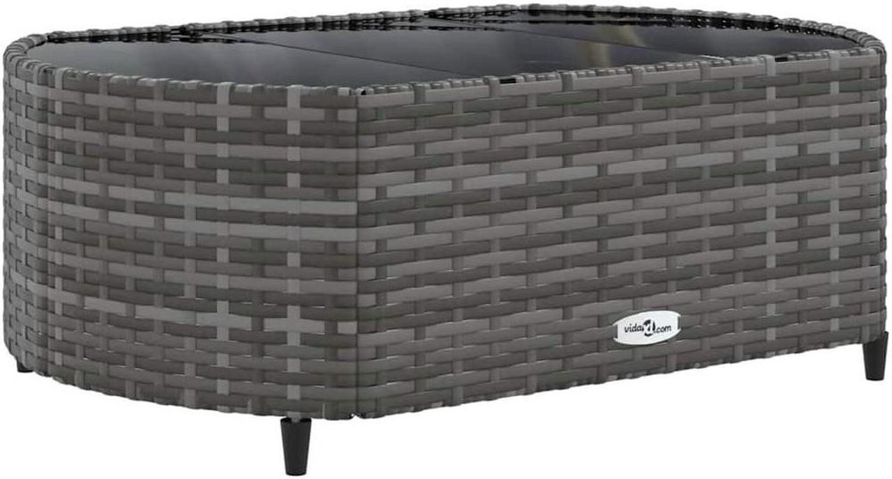 Alt view image 5 of 7 - vidaXL Patio Sofa Set with Cushions Garden Furniture 5 Piece Gray Poly Rattan