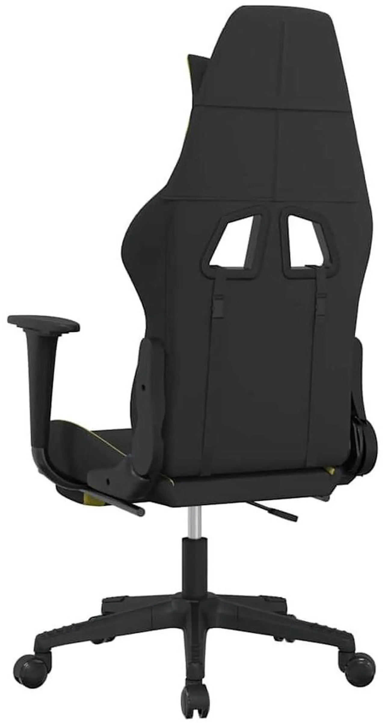 Alt view image 9 of 11 - vidaXL Gaming Chair with Footrest Black and Light Green Fabric