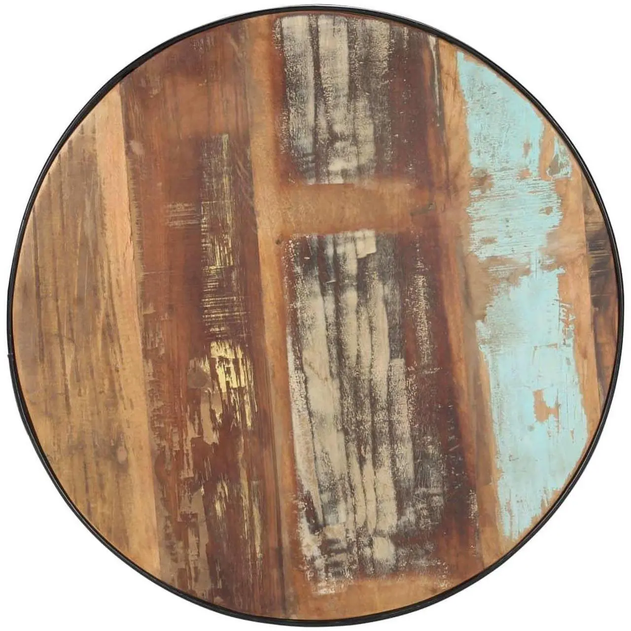 Alt view image 11 of 15 - vidaXL Coffee Table Black  26.8"x26.8"x14.2" Solid Reclaimed Wood