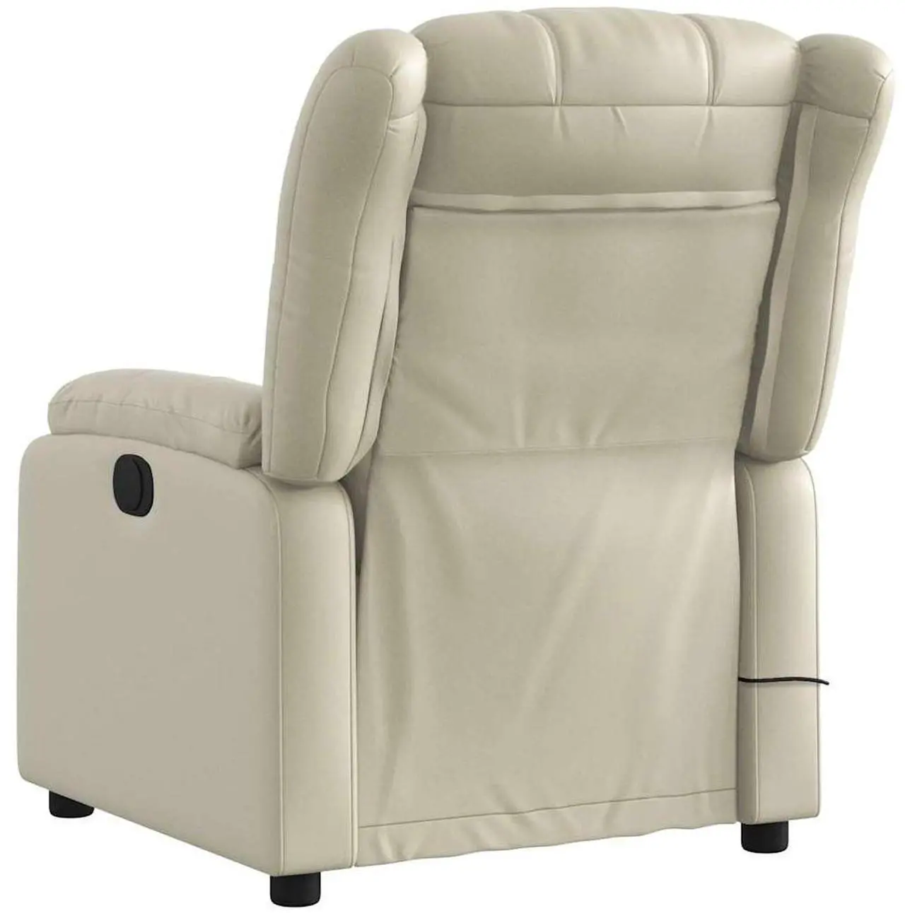 Alt view image 5 of 7 - vidaXL Massage Recliner Chair for Living Room, Adjustable Recliner with 6-Point Vibration Massage, Home Theater Seating with Padded Seat Backrest & Side Pocket, Cream Leather
