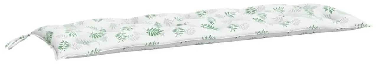 Alt view image 2 of 7 - vidaXL Garden Bench Cushion Green leaf pattern Oxford fabric