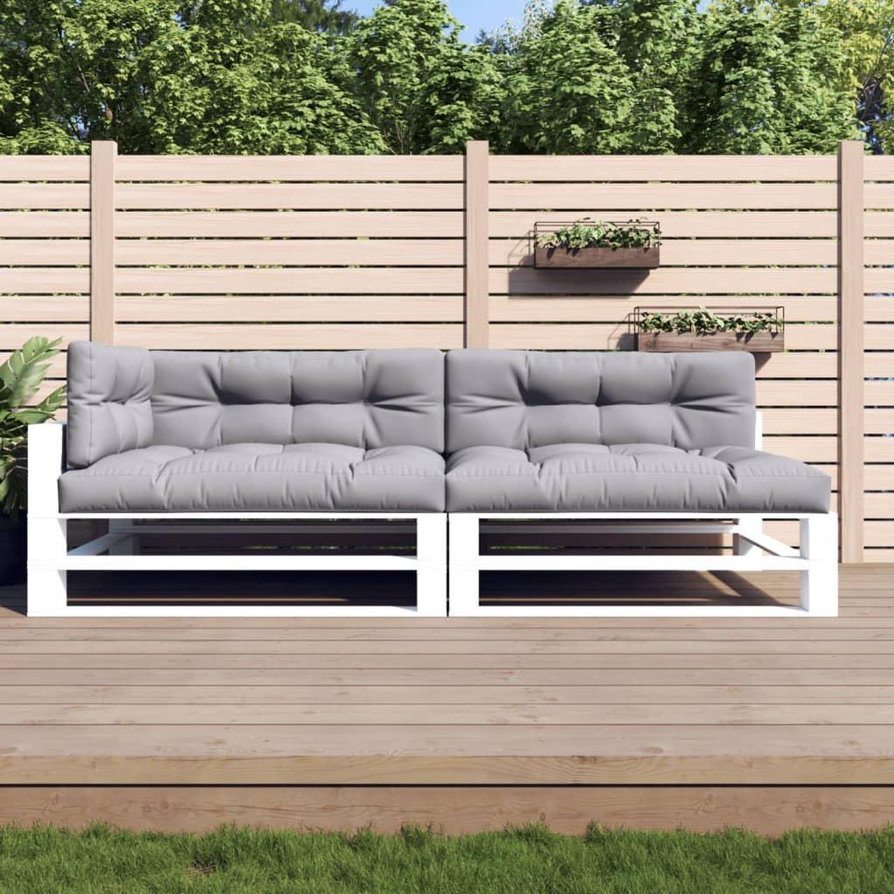 Main image of vidaXL Pallet Cushion Grey Polyester 47.2 x 31.5 x 4.7 in Modular