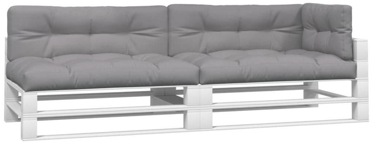 Alt view image 3 of 7 - vidaXL Pallet Cushion Grey Polyester 47.2 x 31.5 x 4.7 in Modular