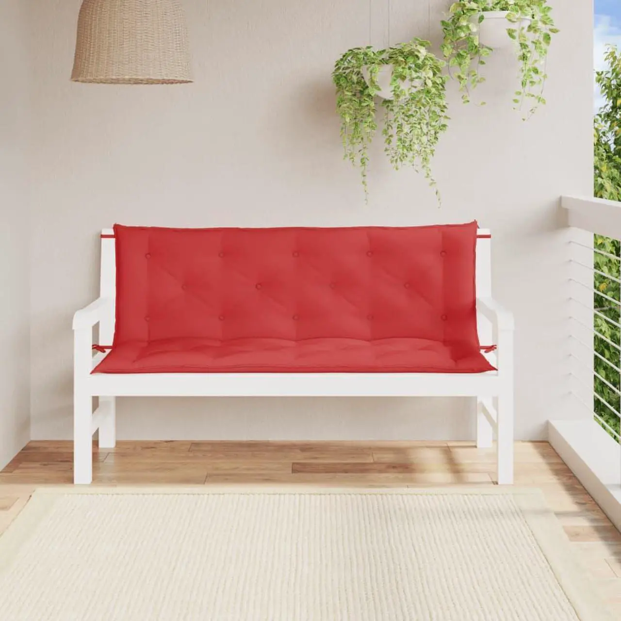 Main image of vidaXL Garden Bench Cushion Set of 2 Red Oxford fabric Extra Long