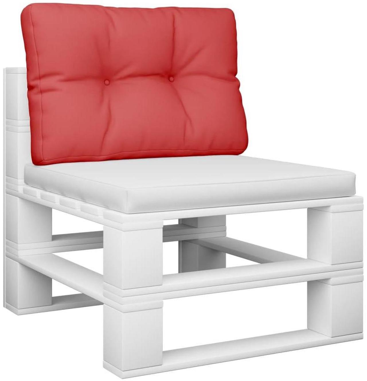 Alt view image 3 of 7 - vidaXL Pallet Cushion Red 100% Polyester 23.6"" x 15.7"" x 4.7