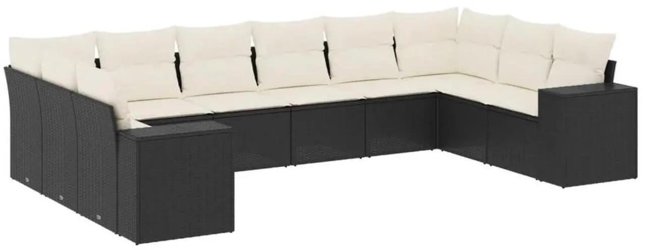 Alt view image 2 of 5 - vidaXL Garden Sofa Set Black PE Rattan Large Modular Garden Sofa Set