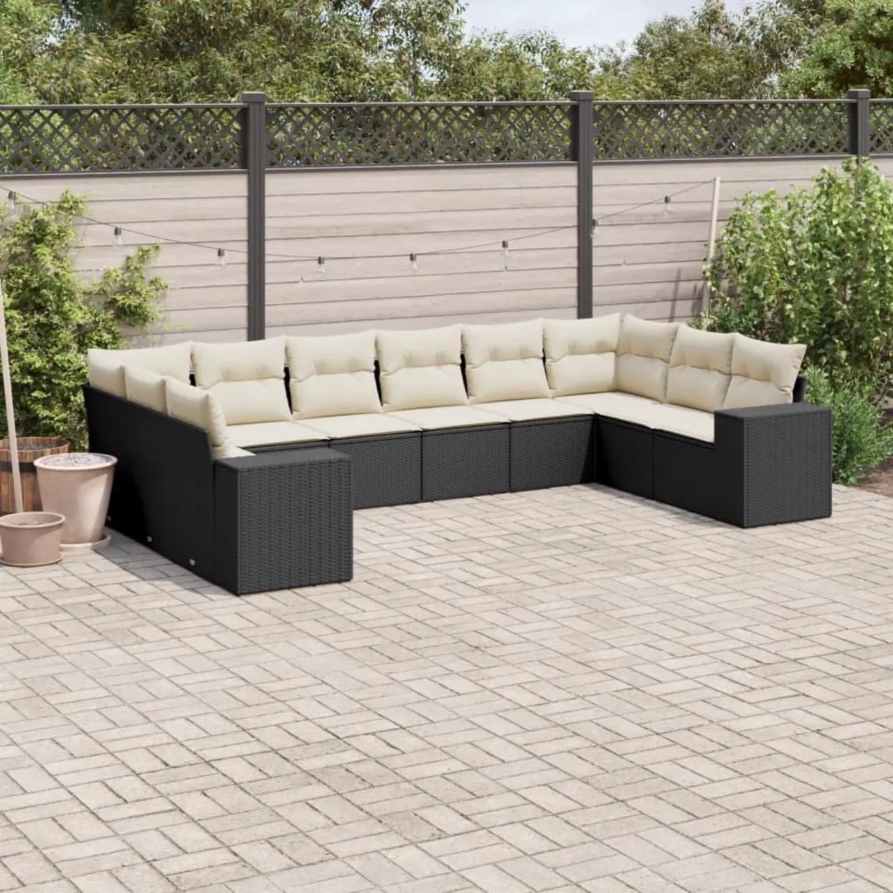Main image of vidaXL Garden Sofa Set Black PE Rattan Large Modular Garden Sofa Set