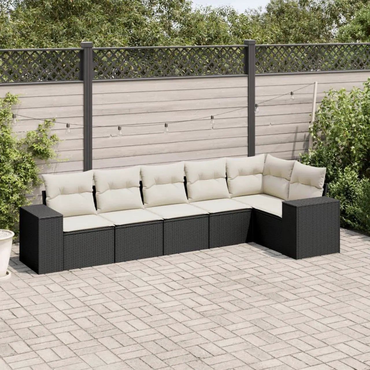 Main image of vidaXL Garden Sofa Set Black PE rattan Large Adjustable Feet