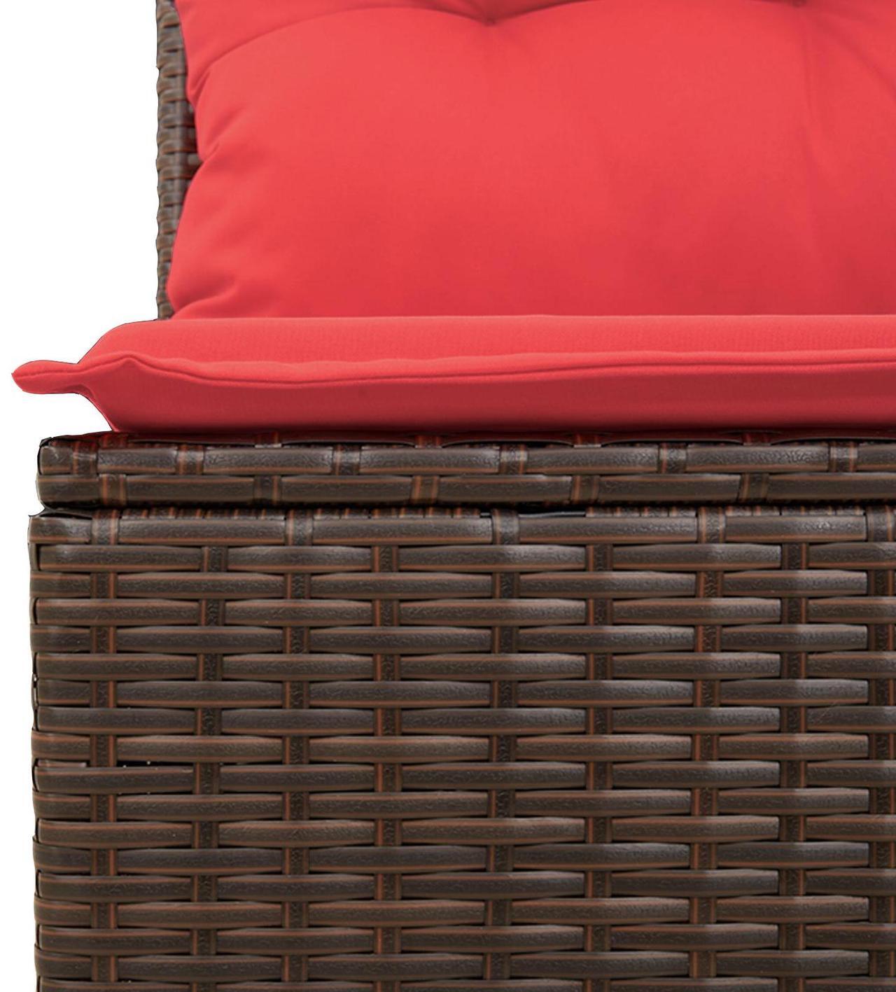 Alt view image 4 of 6 - vidaXL 3 Piece Garden Sofa Set with Cushions Brown Poly Rattan