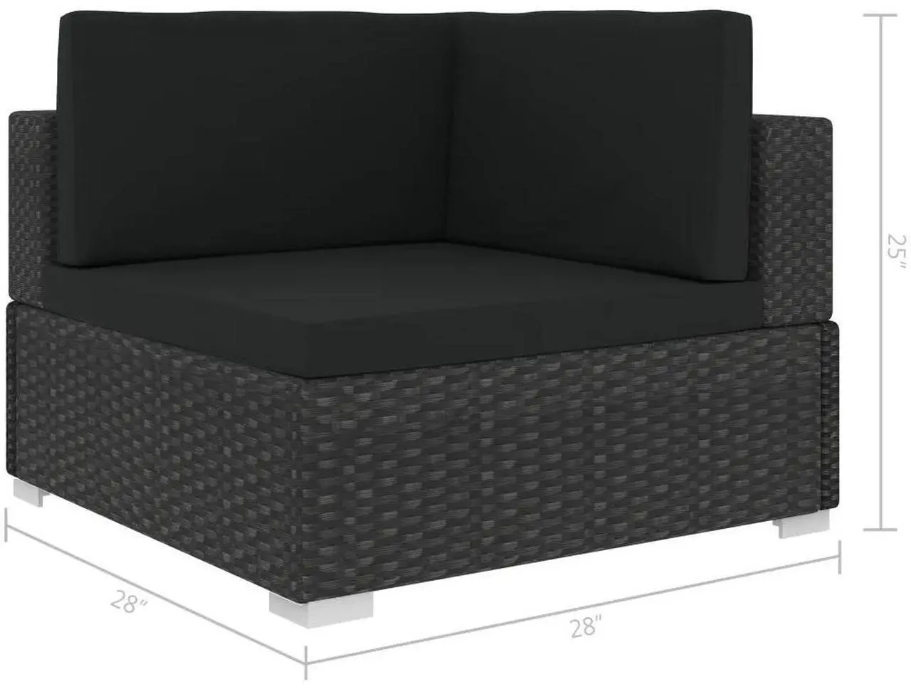 Alt view image 4 of 7 - vidaXL Patio Lounge Set Set of 8 Black