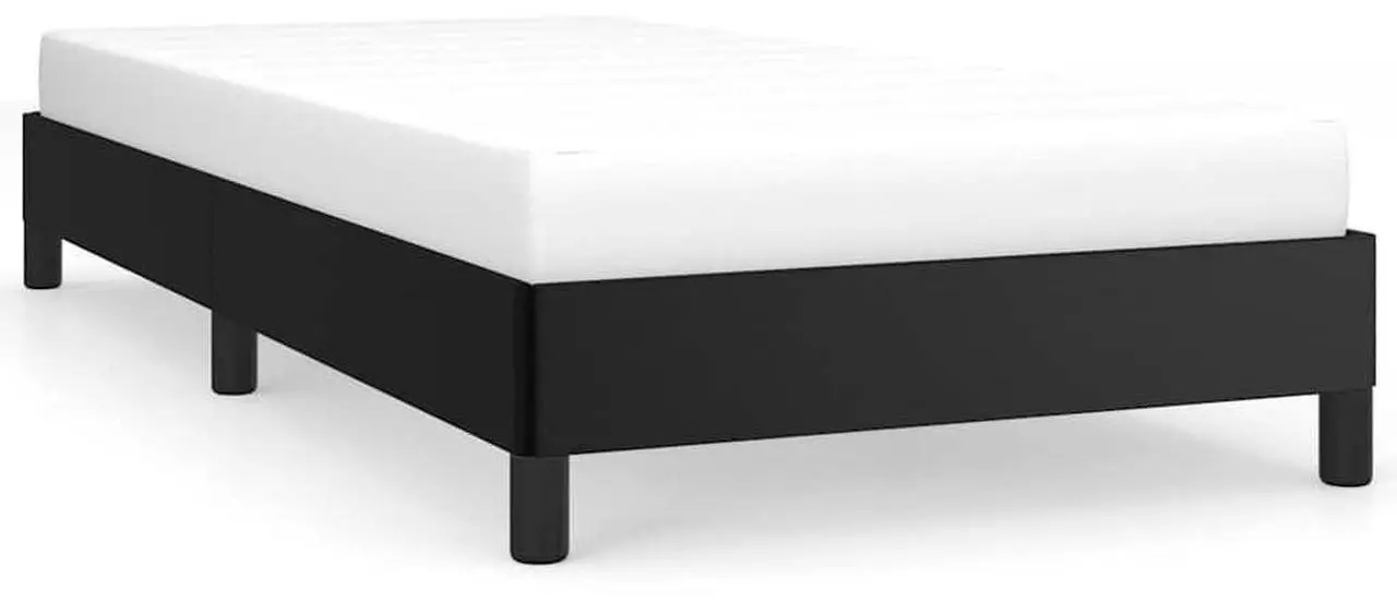 Alt view image 3 of 7 - vidaXL Twin Size Bed Frame with Plywood Slats, Platform Bed Frame, Faux Leather Upholstered Mattress Foundation, No Box Spring Needed & Easy Assembly, Black, without Mattress