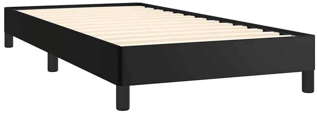 Alt view image 6 of 7 - vidaXL Twin Size Bed Frame with Plywood Slats, Platform Bed Frame, Faux Leather Upholstered Mattress Foundation, No Box Spring Needed & Easy Assembly, Black, without Mattress