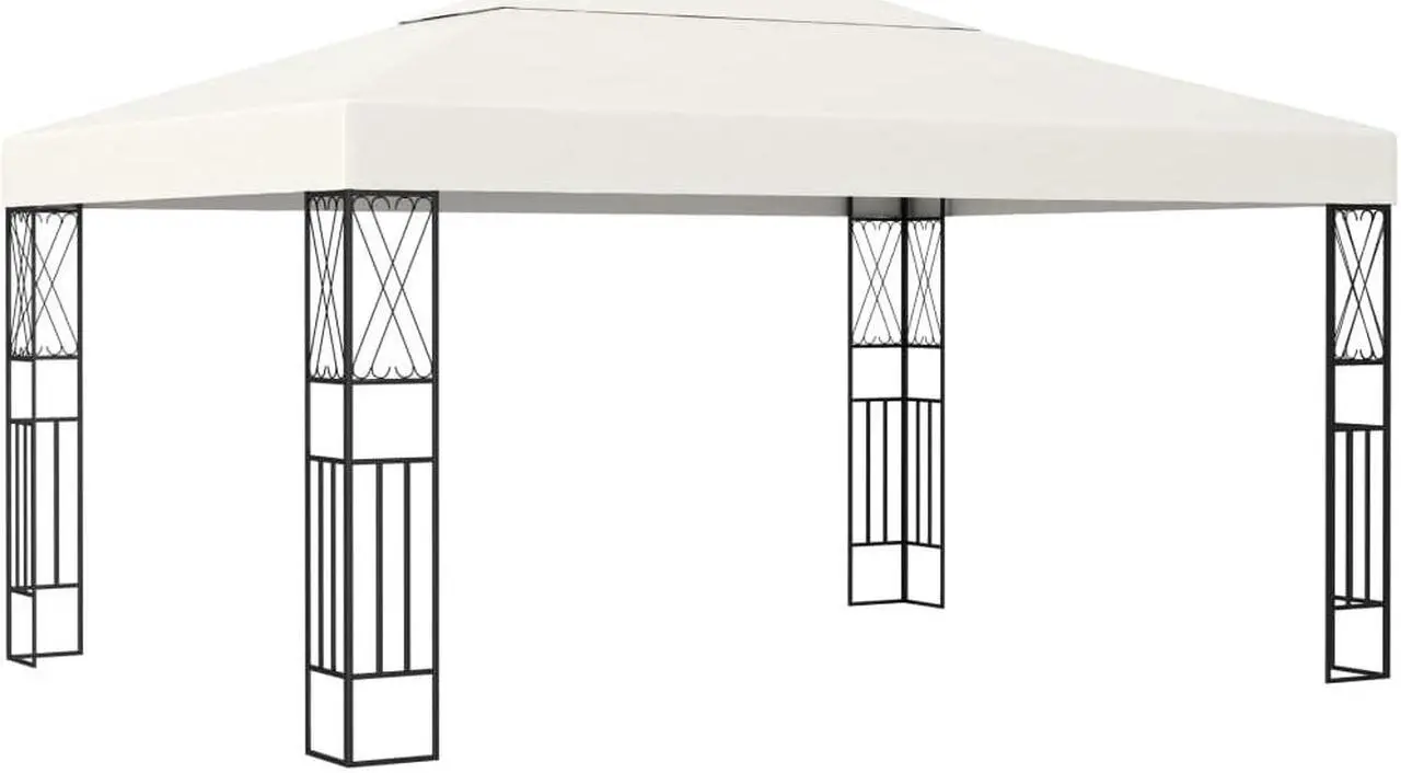 Main image of vidaXL Gazebo Canopy Tent Patio Pavilion Lawn Wedding Party Tent Cream Fabric