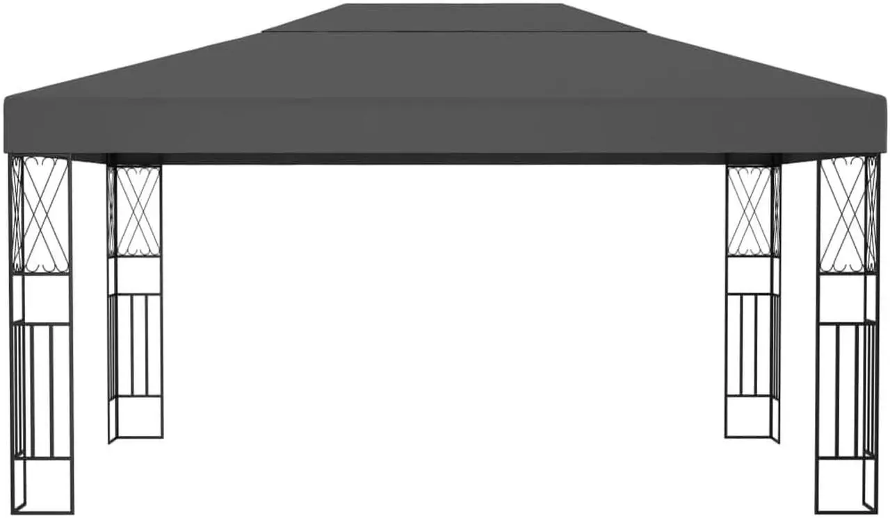 Alt view image 2 of 7 - vidaXL Gazebo Patio Pavilion with Table and Benches Sun Shelter Canopy Tent