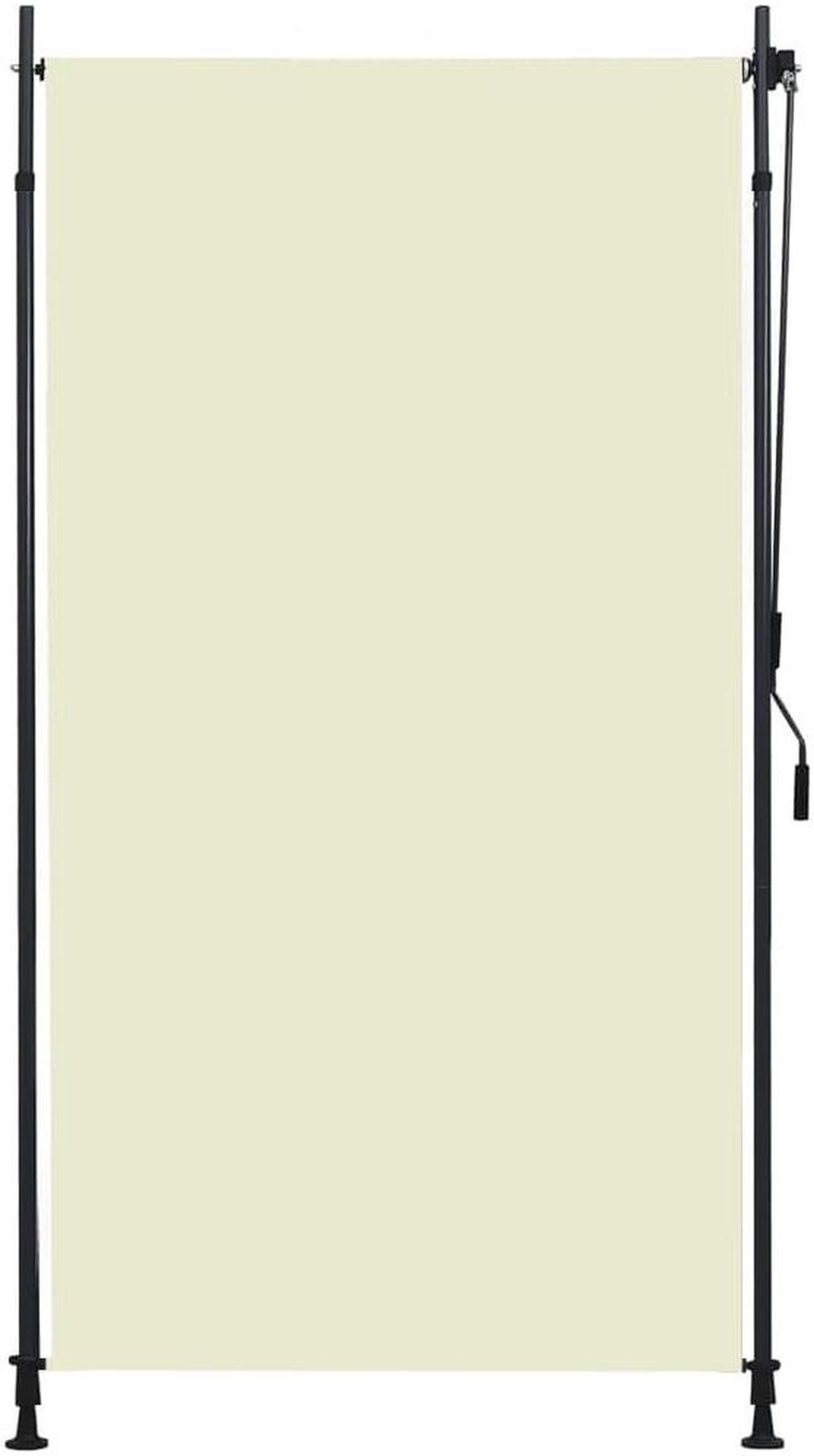 Alt view image 2 of 10 - vidaXL Roller Blind Blackout Blind with Hand Crank Height Adjustable Cream