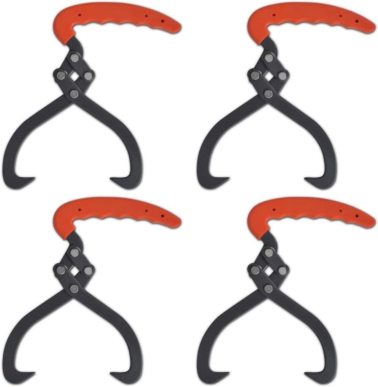 Main image of vidaXL Log Tongs 4 Pcs Skidding Tongs with PVC Handle Log Grabber Carbon Steel