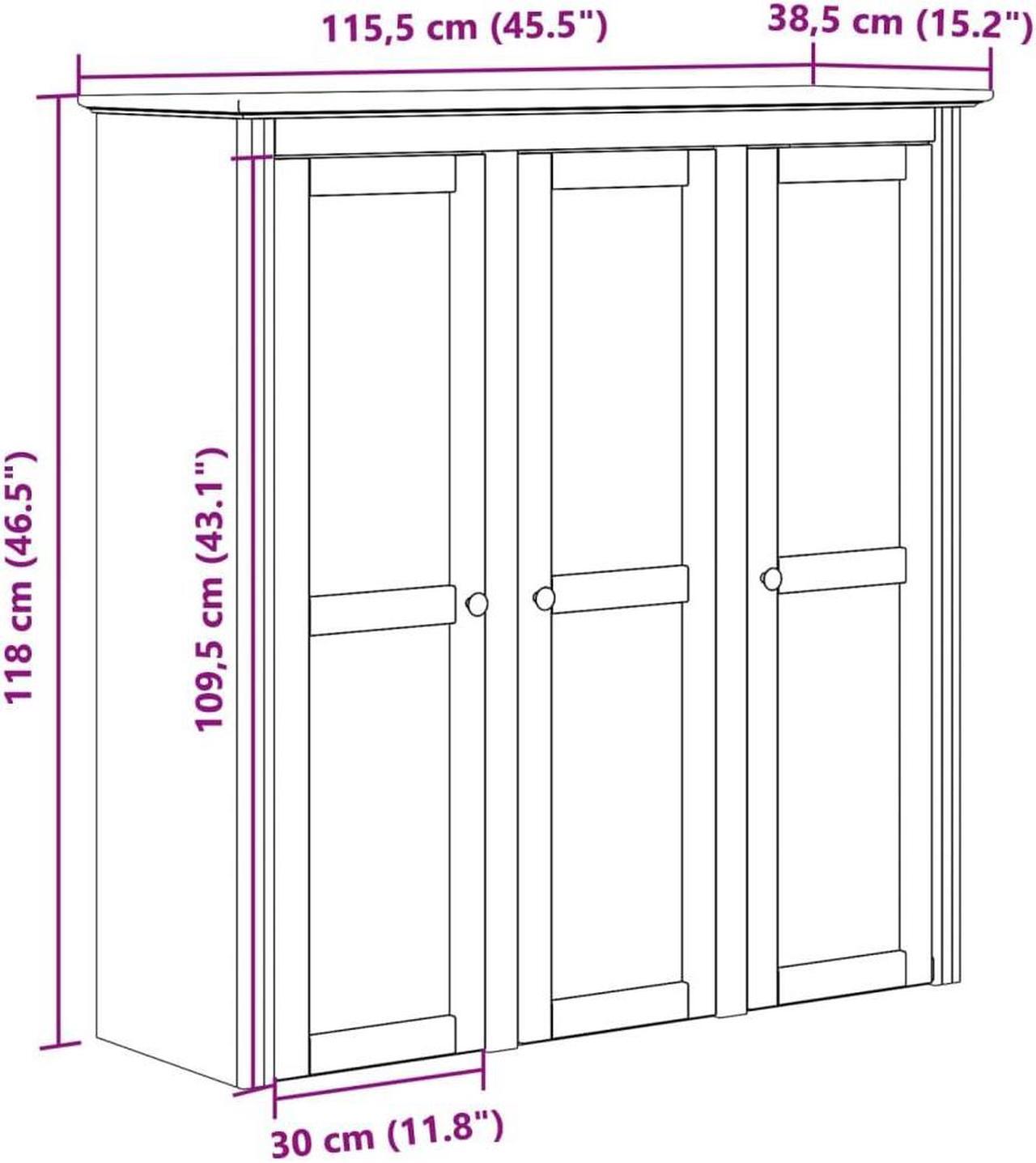 Alt view image 6 of 6 - vidaXL Cabinet Storage Book Cabinet with Glass Doors BODO White Solid Wood Pine