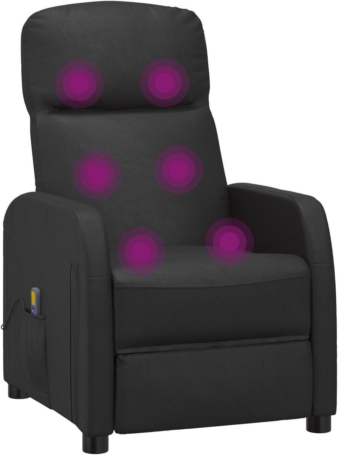 Alt view image 17 of 18 - vidaXL Massage Chair Leisure Lounge Recliner for Home Theater Black Faux Leather
