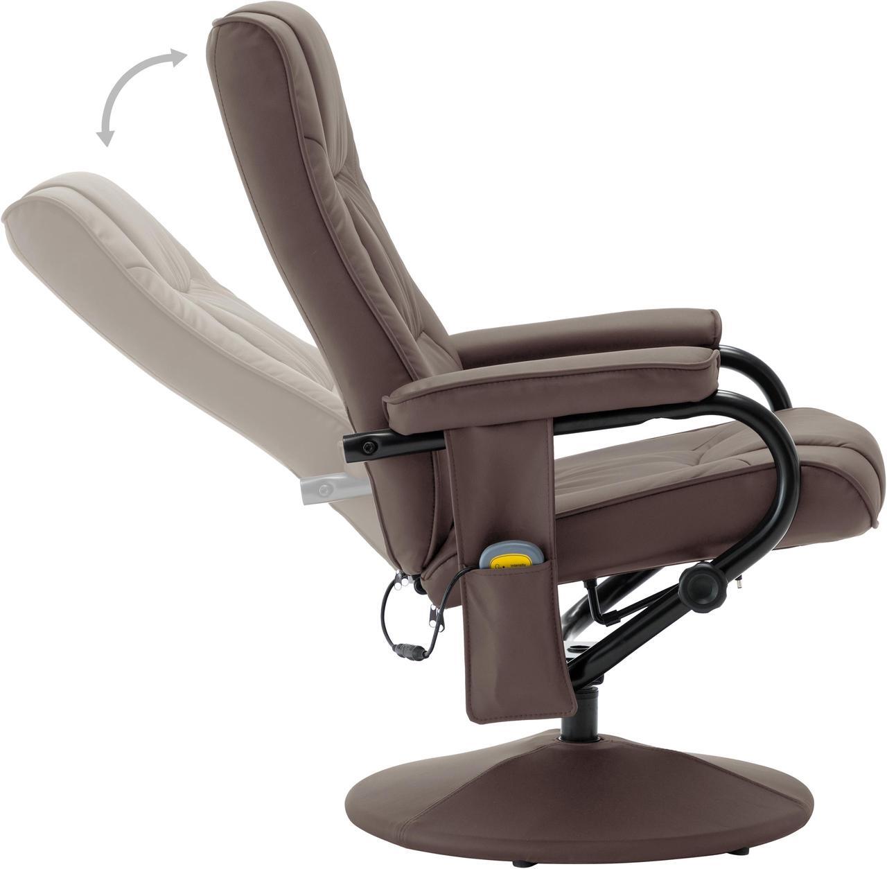 Alt view image 5 of 18 - vidaXL Massage Chair with Foot Stool Brown Faux Leather Living Room Furniture