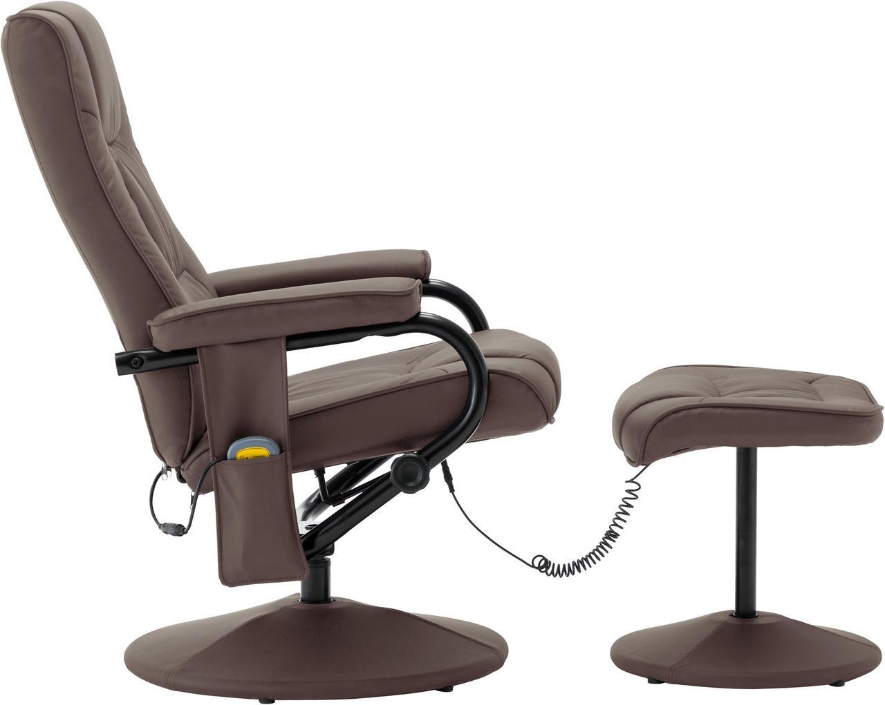 Alt view image 18 of 18 - vidaXL Massage Chair with Foot Stool Brown Faux Leather Living Room Furniture