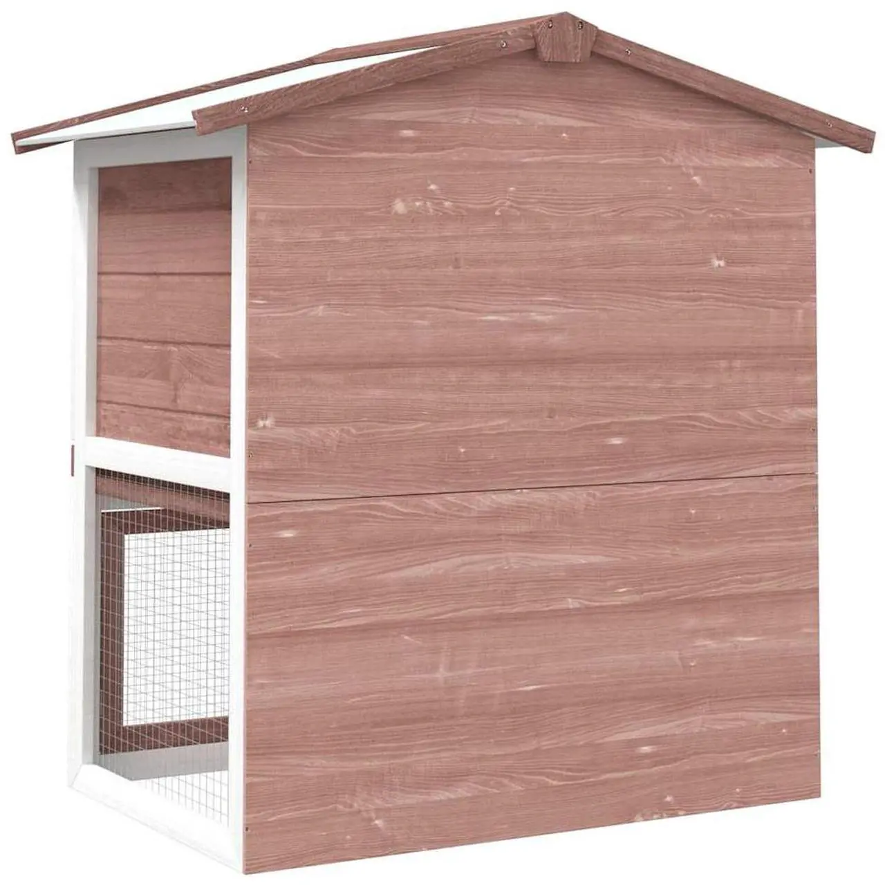Alt view image 5 of 7 - vidaXL Outdoor Rabbit Hutch 3 Doors Brown Wood