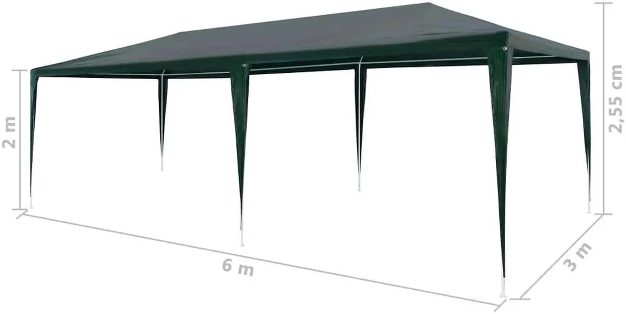 Alt view image 6 of 11 - vidaXL Party Tent Outdoor Canopy Tent Patio Gazebo Marquee Sunshade PE Green