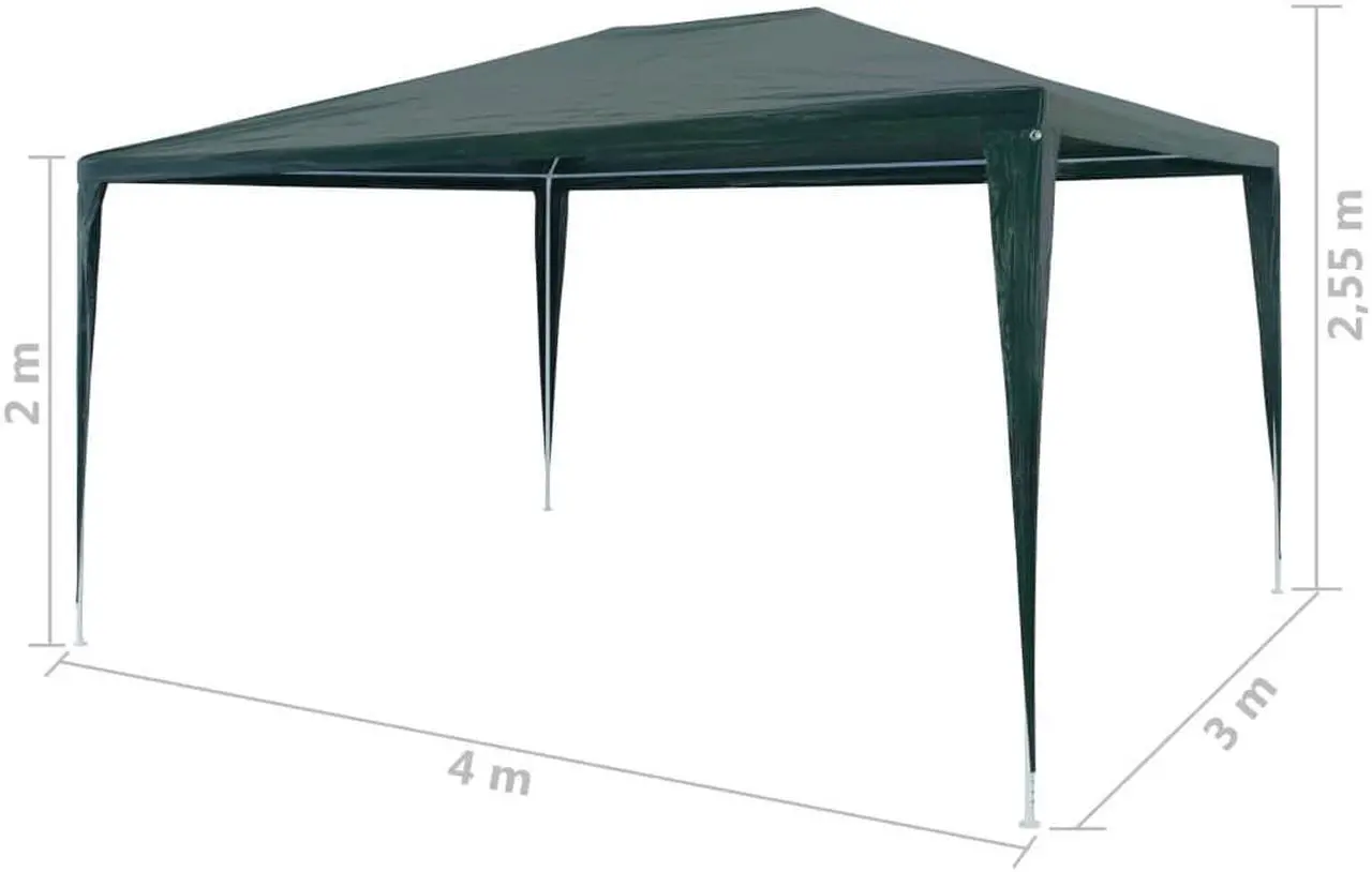 Alt view image 6 of 10 - vidaXL Party Tent Outdoor Canopy Tent Patio Gazebo Marquee Sunshade PE Green