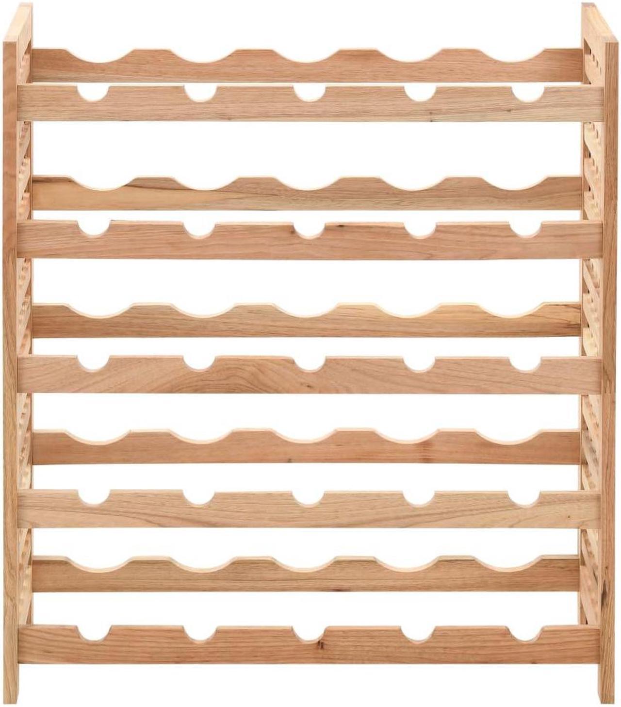Alt view image 3 of 14 - vidaXL Wine Rack for 25 Bottles Solid Walnut Wood 24.8"x9.8"x28.7"