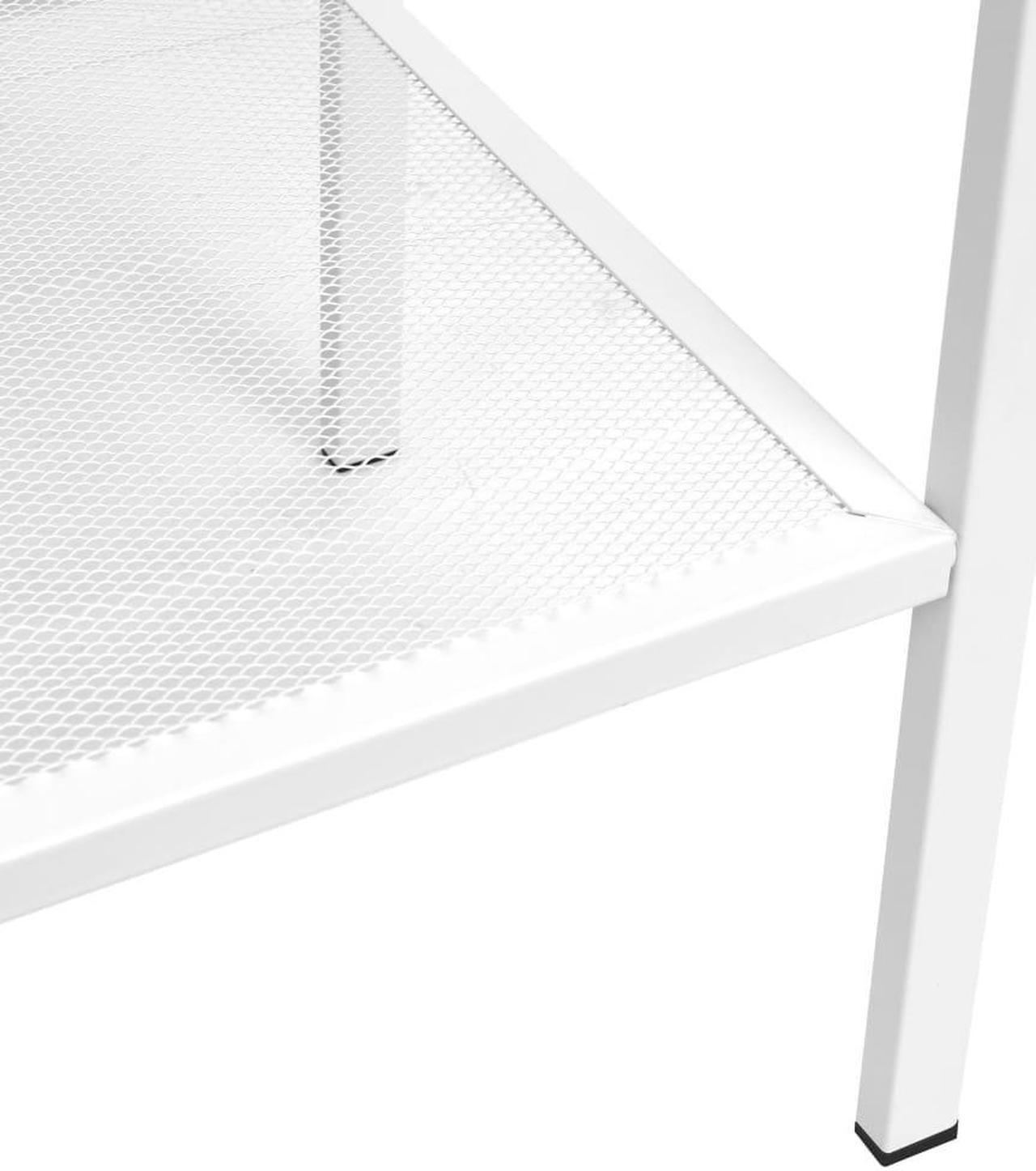 Alt view image 4 of 12 - vidaXL Bookcase 4-Tiers Ladder Bookcase Plant Display Shelving Unit Metal White