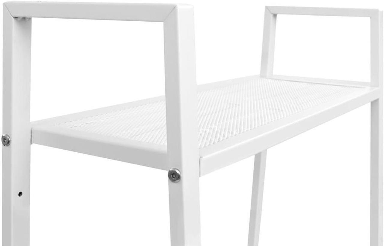 Alt view image 3 of 12 - vidaXL Bookcase 4-Tiers Ladder Bookcase Plant Display Shelving Unit Metal White