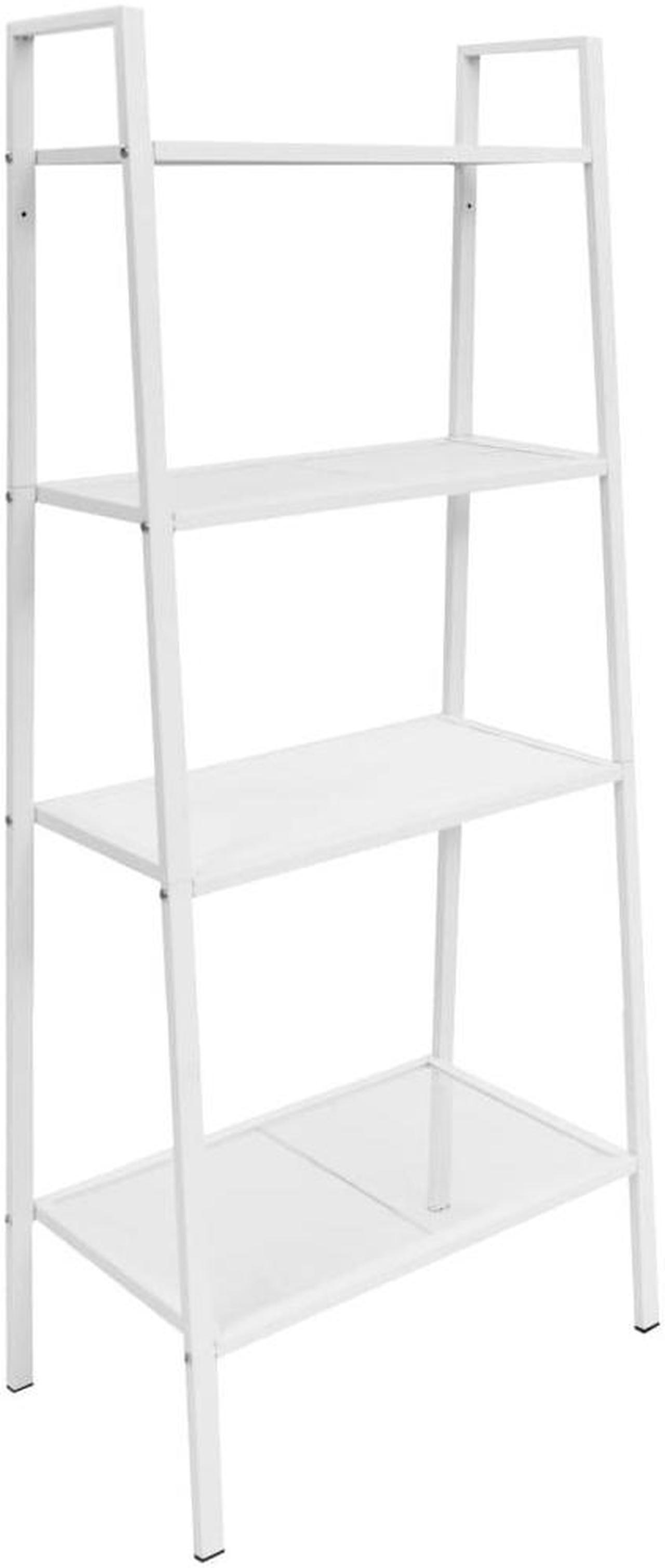 Main image of vidaXL Bookcase 4-Tiers Ladder Bookcase Plant Display Shelving Unit Metal White