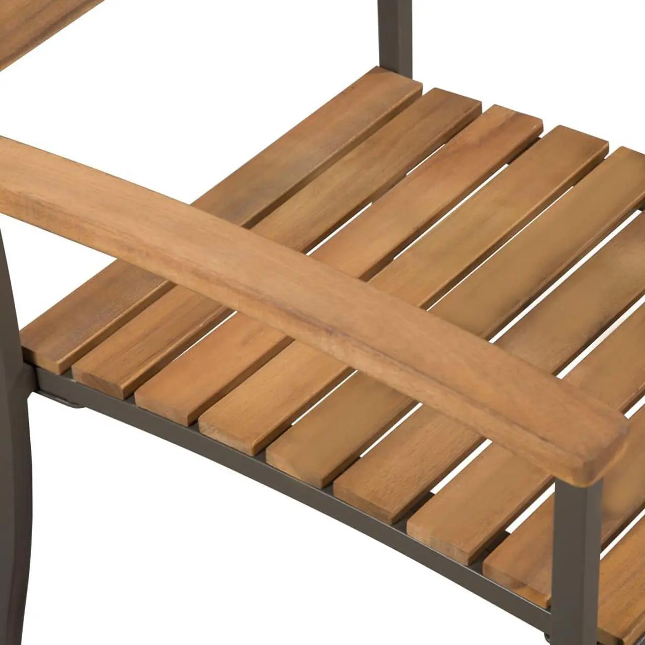 Alt view image 4 of 7 - vidaXL Patio Dining Set 5 Piece Table and Chairs Solid Acacia Wood and Steel