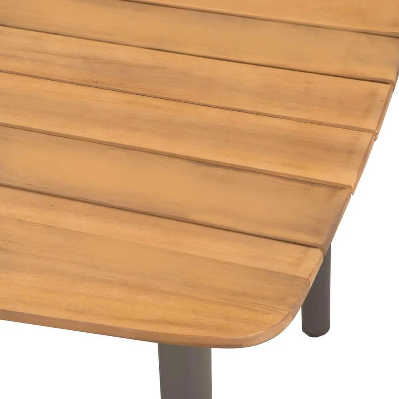 Alt view image 3 of 7 - vidaXL Patio Dining Set 5 Piece Table and Chairs Solid Acacia Wood and Steel