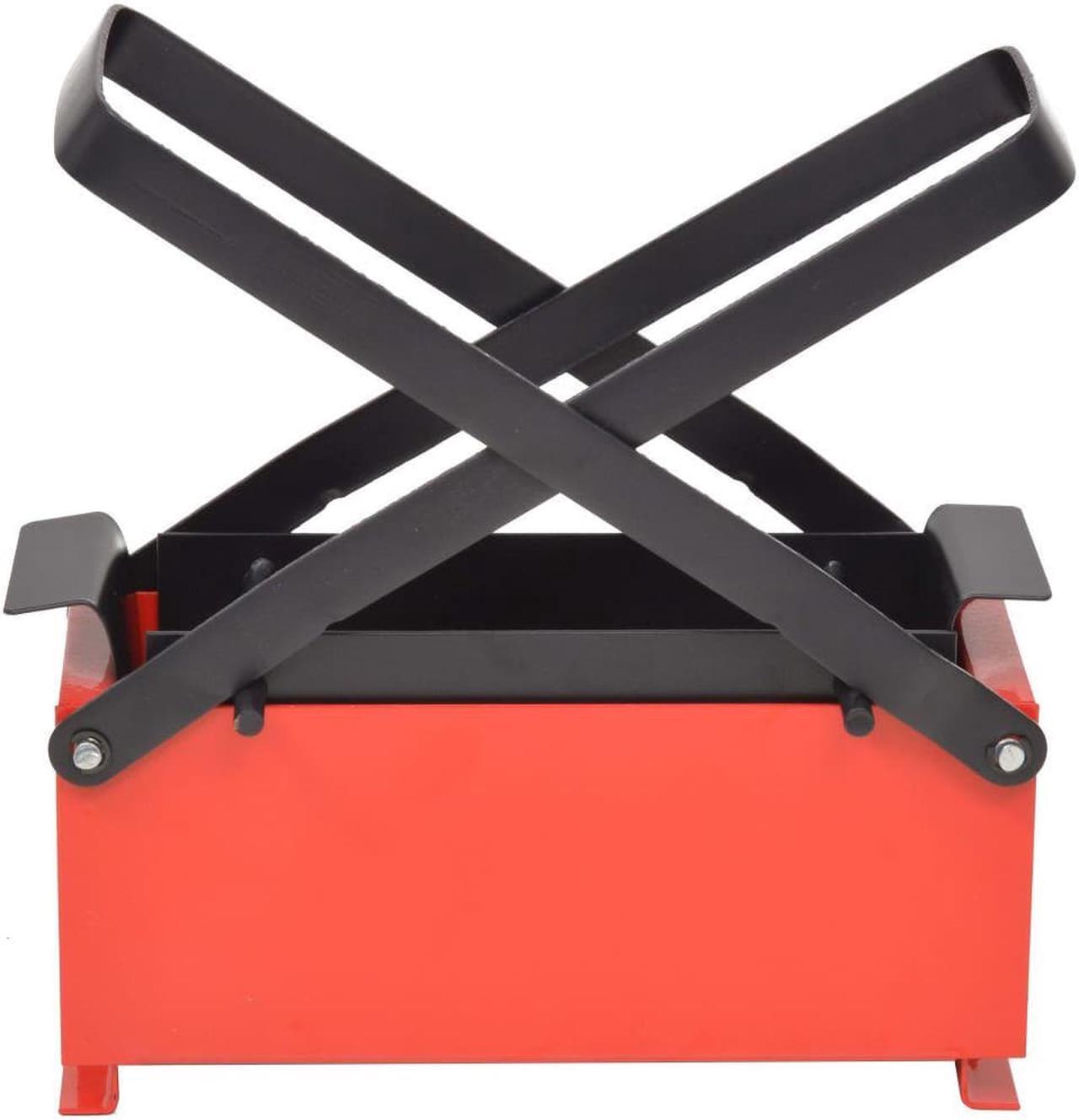 Alt view image 2 of 7 - vidaXL Paper Log Briquette Maker Steel Black and Red Manual Press Machine
