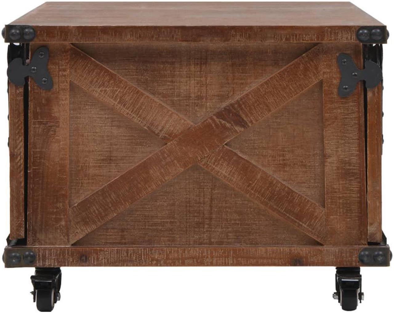 Alt view image 3 of 15 - vidaXL Coffee Table Sofa End Table Side Table Solid Wood Fir Brown 35.8 Inch